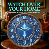 Luminous Azure Cross Ornate ラージ壁時計