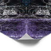 Luminous Blue and White Geometric Lattice ポスター (角)