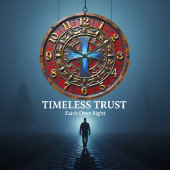 Luminous Blue Cross Ornate ラージ壁時計