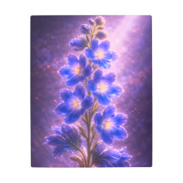 Luminous Blue Delphinium Metal Wall Art Celestial メタルプリント