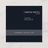 Luminous Blue Floral Gold Celestial Flower Frame スクエア名刺 (裏面)