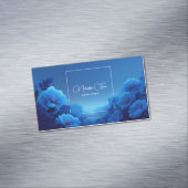 Luminous Blue Floral Serene Landscape マグネット名刺 (インサイチュ)