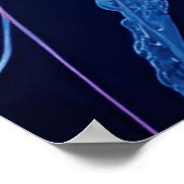 Luminous Blue Jellyfish Glowing Ocean Spirit ポスター (角)