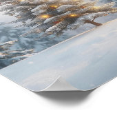 Luminous Christmas Tree in Serene Landscape ポスター (角)