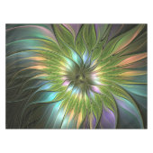 Luminous Colorful Fantasy Flower Fractal Art テーブルクロス (正面(横))