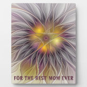 Luminous Colorful Flower Abstract Fractal Best Mom フォトプラーク (正面)