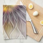 Luminous Colorful Flower, Abstract Modern Fractal キッチンタオル (四つ折り)