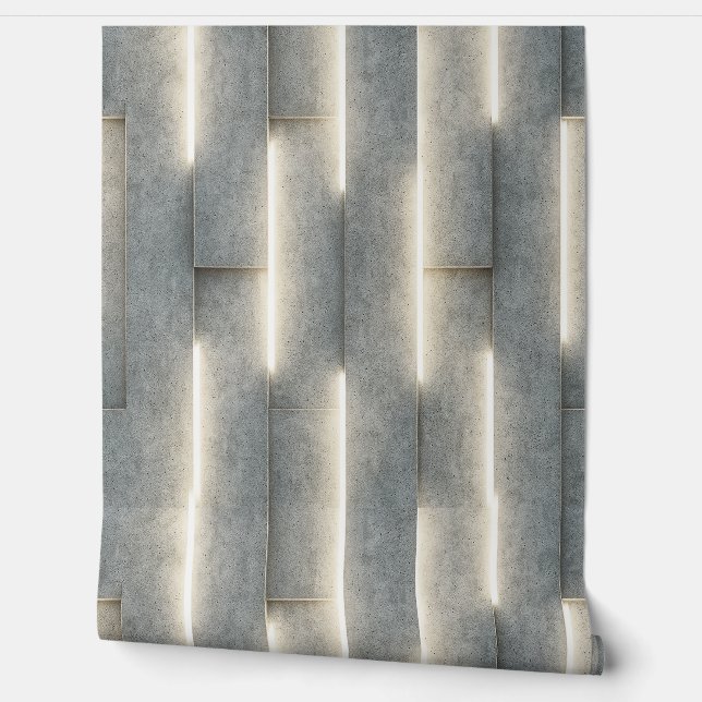 Luminous Concrete Panels Stripes - Peels & Stick  壁紙 (ほどく)