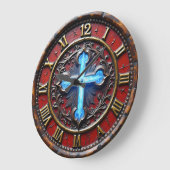 Luminous Cross Ornate ラージ壁時計 (傾斜)