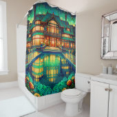 "Luminous Estate: Twilight Reflections" シャワーカーテン (インサイチュ)