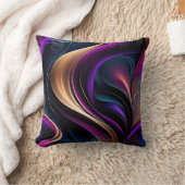 Luminous Flow - Bold Purple, Teal, and Gold Art クッション (ブランケット)