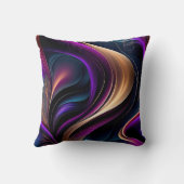 Luminous Flow - Bold Purple, Teal, and Gold Art クッション (裏面)