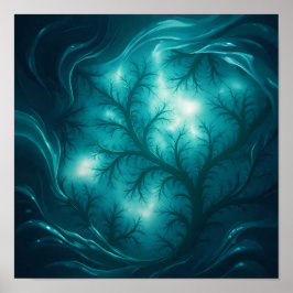 Luminous Flow Fractal Wallpaper and Art Print ポスター