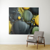 Luminous Fluid Dynamics: Yellow and Green Abstract タペストリー (インサイチュ(横))