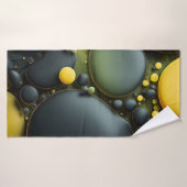 Luminous Fluid Dynamics: Yellow and Green Abstract バスタオル (バスタオル)