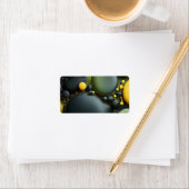 Luminous Fluid Dynamics: Yellow and Green Abstract ラベル (インサイチュ)