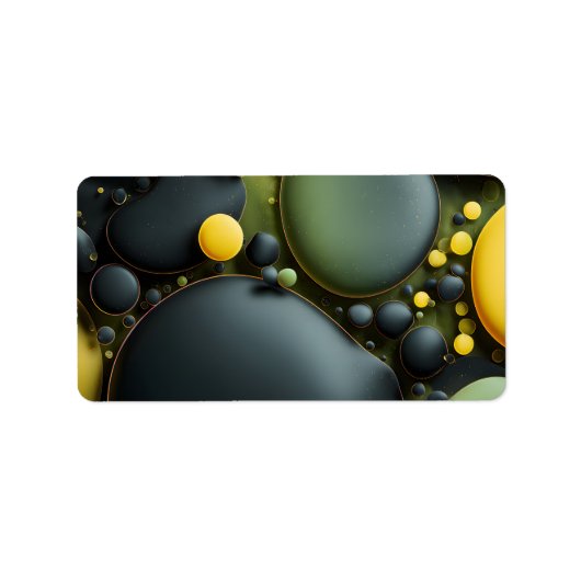 Luminous Fluid Dynamics: Yellow and Green Abstract ラベル (正面)