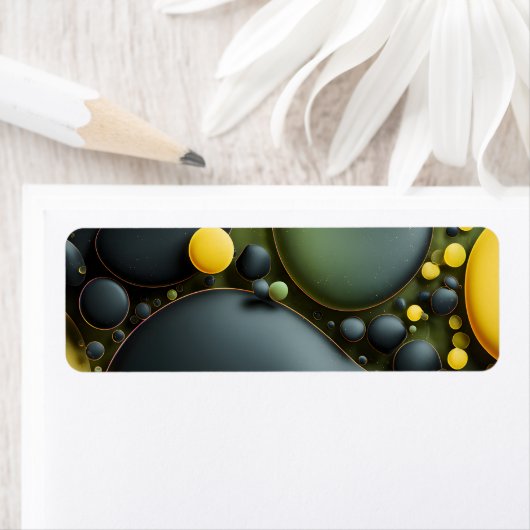 Luminous Fluid Dynamics: Yellow and Green Abstract ラベル (インサイチュ)