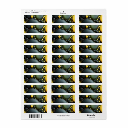 Luminous Fluid Dynamics: Yellow and Green Abstract ラベル (フルシート)