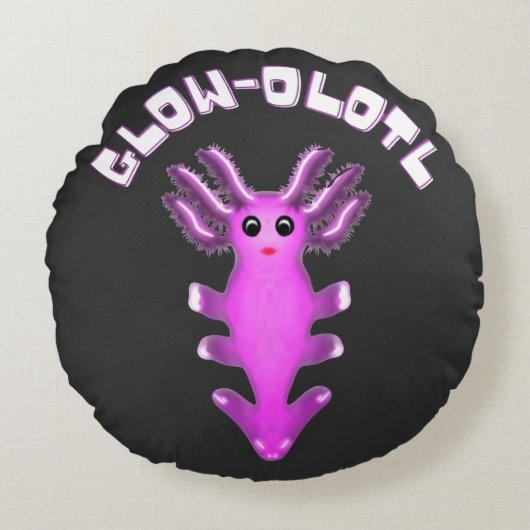 Luminous Galaxy Axolotl Digital Art  ラウンドクッション (正面)