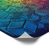 Luminous Geometric Cubist Wall Decor and Art Print ポスター (角)