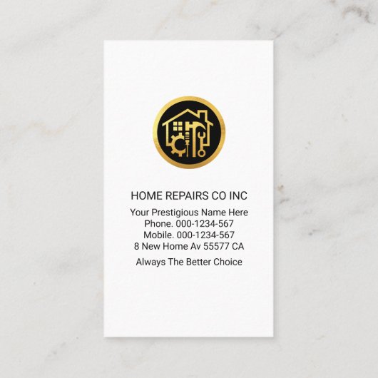 Luminous Gold Handyman Tools Roof 名刺 (裏面)