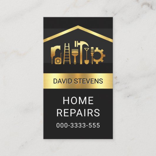 Luminous Gold Handyman Tools Roof 名刺 (正面)