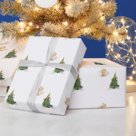 Luminous Green Holiday Tree wrapping paper  ラッピングペーパー