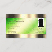 Luminous Green Marbleの金ゴールド縁どロゴと写真 名刺 (裏面)