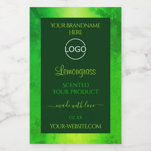 Luminous Green Marble Pattern製品ラベルのロゴ フードラベル (シングルラベル)
