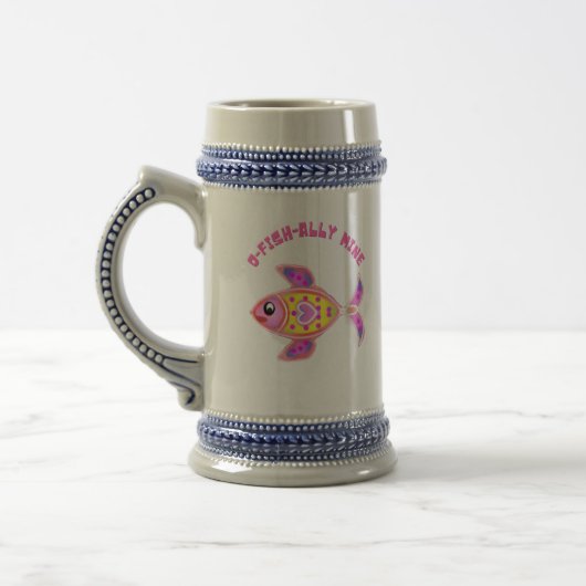 Luminous Heart Fish: Radiant  Latte Mug ビールジョッキ (左)