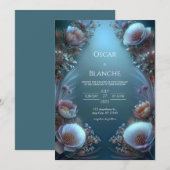 Luminous Ivory Bloom Ethereal Botanical Wedding 招待状 (正面/裏面)