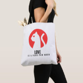 Luminous Love Cat Silhouette トートバッグ (クローズアップ)