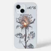 Luminous Metallic Silver Rose Case-Mate iPhoneケース (裏面)