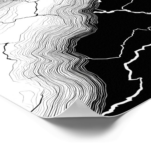 Luminous Molten Flow Decoupage Template Line Art ポスター (角)