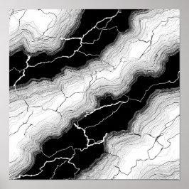 Luminous Molten Flow Decoupage Template Line Art ポスター