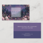 Luminous Nightfall Blue Floral 名刺 (正面/裏面)