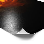 Luminous Orange Rose on Black Velvet – Elegant Flo フォトプリント (角)