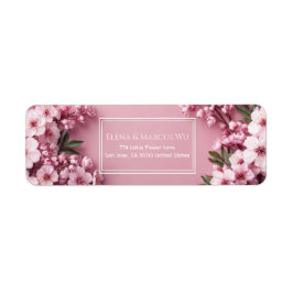 Luminous Pink Cherry Blossom Double Frame ラベル