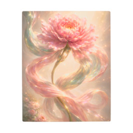 Luminous Pink Peony Metal Wall Art- Fantasy Flower メタルプリント