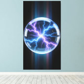 Luminous plasma storm inside the transparent キャンバスプリント (インサイチュ (ウッドフロア))