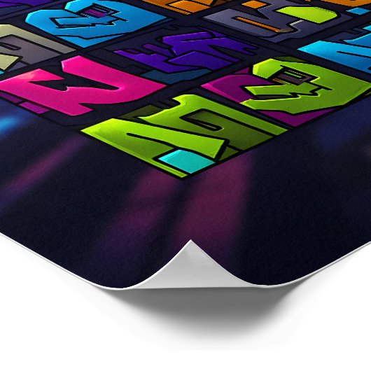 Luminous Pop Art Graffiti Wall Decor Print ポスター (角)