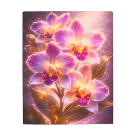 Luminous Purple Orchid Metal Wall Art Tropical メタルプリント