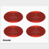 Luminous Red Marble Pattern製品のラベルロゴ 楕円形シール (シート)