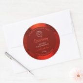 Luminous Red Marble Product Labelsバラ図 ラウンドシール (封筒)