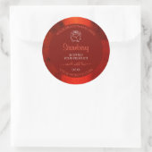 Luminous Red Marble Product Labelsバラ図 ラウンドシール (バッグ)