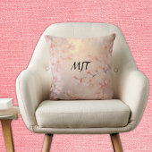 Luminous Sakura Cherry Blossom Branches Monogram クッション