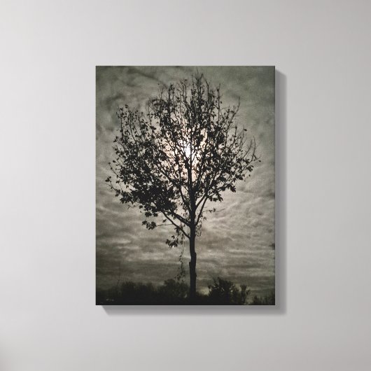 Luminous Silence: A Full Moon Night キャンバスプリント (正面)