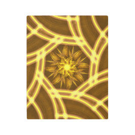 “Luminous Star Portal – Symmetrical Golden Fractal メタルプリント