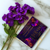 Luminous Violets Modern Purple Floral Wedding 招待状